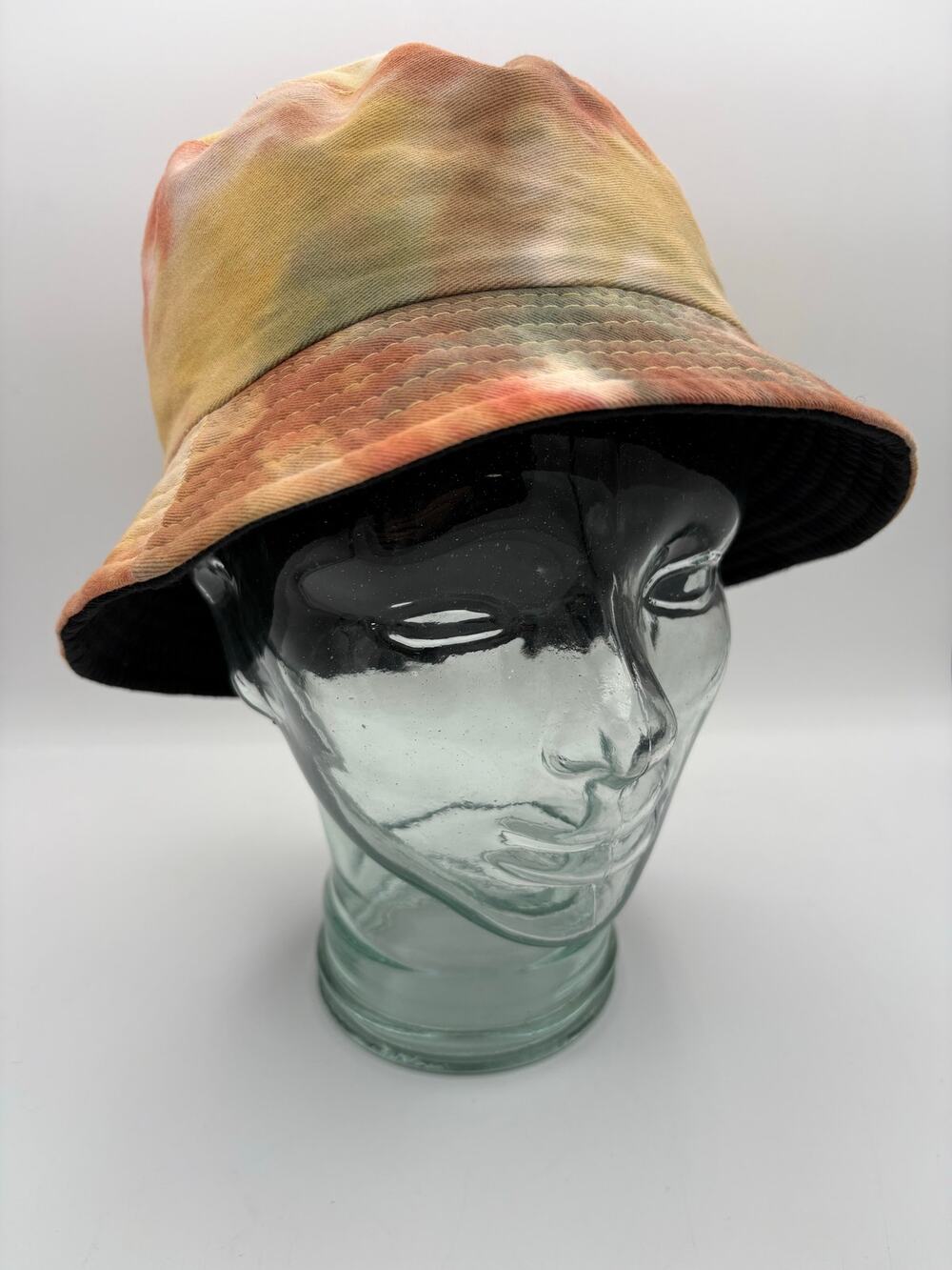 Steve Madden 100% Cotton Orange Yellow Tie Dyed Bucket Hat OS